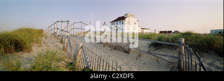 Météo maison à bord de la plage l'état de hampton New york Banque D'Images
