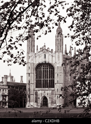 Belle image monochrome de King's College à Cambridge Banque D'Images