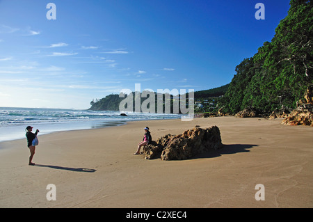 Hot Water Beach, le Mercure Bay, péninsule de Coromandel, de la région de Waikato, Nouvelle-Zélande, île du Nord Banque D'Images