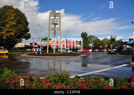 Tour de l'horloge, Broadway, à Matamata, de la région de Waikato, Nouvelle-Zélande, île du Nord Banque D'Images