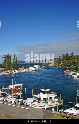 Boat Harbour Marina, le Lac Taupo, Taupo, île du Nord, de la région de Waikato, Nouvelle-Zélande Banque D'Images