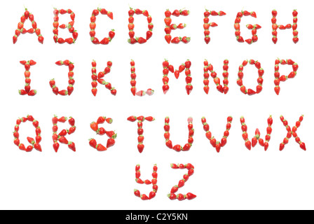 Alphabet santé fraise Banque D'Images