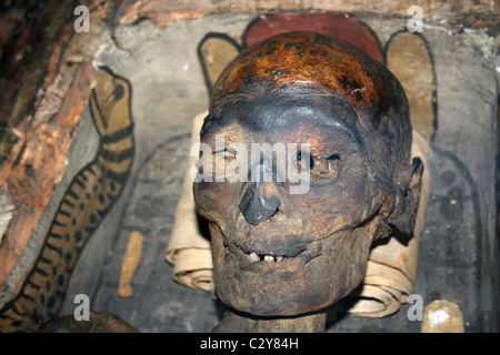 Maman de Asru, une chanteuse du Temple de Thèbes prises au musée de Manchester, Angleterre, RU Banque D'Images