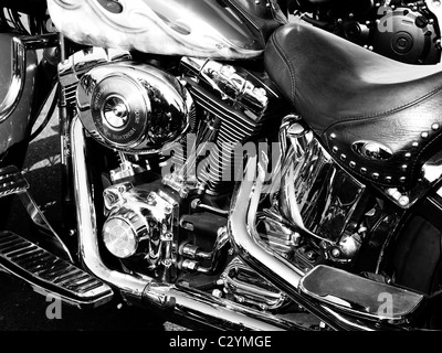 Custom moto moteur Chrome Banque D'Images