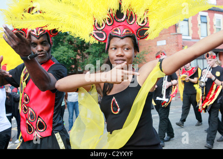 Profitez de fêtards du Carnaval Moss Side, à Manchester. Banque D'Images