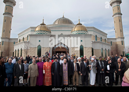 Rassemblement contre le Pasteur Quran-Burning interconfessionnel Banque D'Images