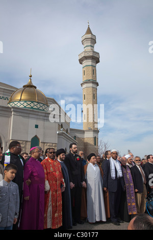 Rassemblement contre le Pasteur Quran-Burning interconfessionnel Banque D'Images