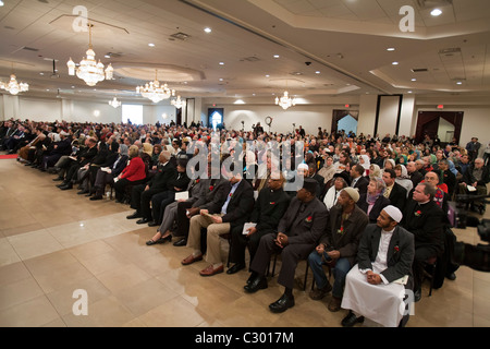 Rassemblement contre le Pasteur Quran-Burning interconfessionnel Banque D'Images