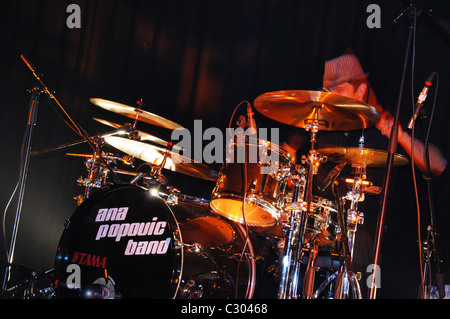 Batteur sur scène en concert live Banque D'Images