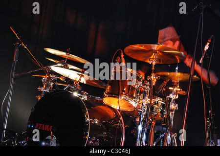 Batteur sur scène en concert live Banque D'Images