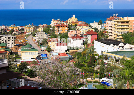 Vue aérienne de Kestel Alanya - vers la mer Méditerranée, Turquie Banque D'Images