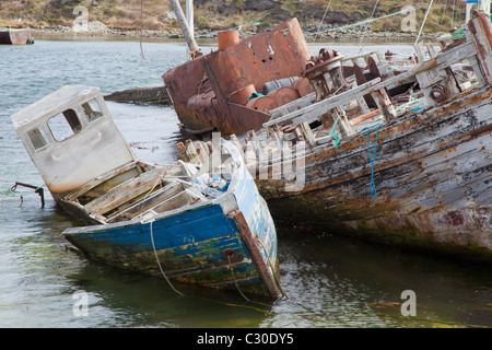 Exemple de deux épaves, Port Stanley, East Falkland Banque D'Images