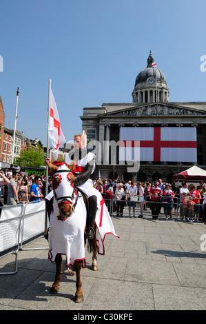 Le Nottingham Place Du Vieux Marché St George's Day Festival 23 avril. Banque D'Images