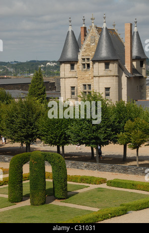 Le château Le château d'Angers dans le domaine du patrimoine mondial de l'Unesco de la vallée de la Loire a été rendu célèbre par le bon roi René. Banque D'Images