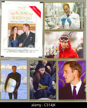 Autocollant de souvenirs Collection pour célébrer le mariage royal Banque D'Images