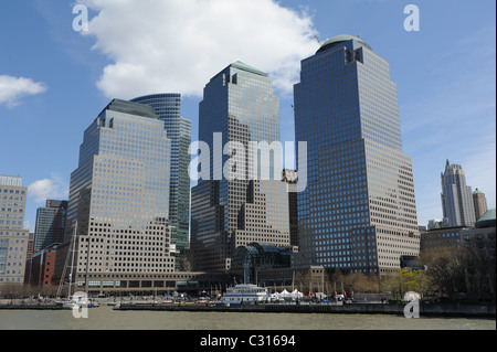 Le World Financial Center conçu par César Pelli, est orientée au nord Cove Marina dans la région de Battery Park City, un quartier de Manhattan Banque D'Images