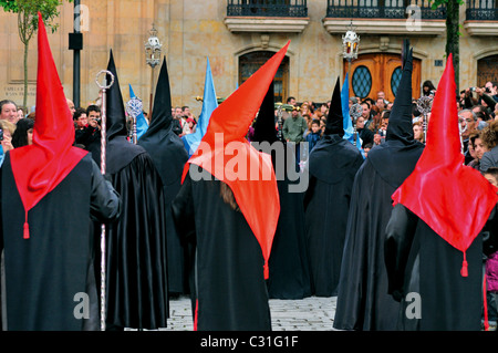 L'Espagne, Salamanque : samedi de Pâques Procession avec la fraternité 'Hermandad del silencio" Banque D'Images