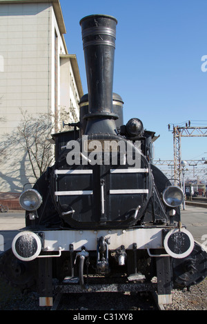 Un vieux train à vapeur Titos sur la piste à Zagreb le gare principale Banque D'Images