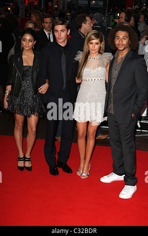 Zac Efron, Vanessa Hudgens, Ashley Tisdale, Corbin Bleu Première de High School Musical 3 Senior Year tenue au cinéma Empire Banque D'Images