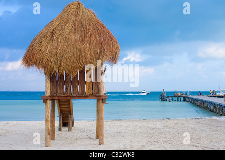 Scène de plage dans les Caraïbes Banque D'Images