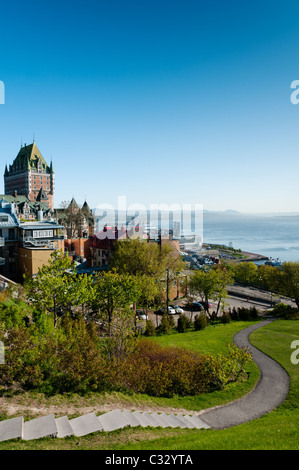 Vue sur le Vieux Québec et le Fairmont Château Frontenac Banque D'Images