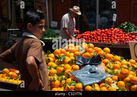 Stand Orange Sidon (Saida). Le Liban. Banque D'Images