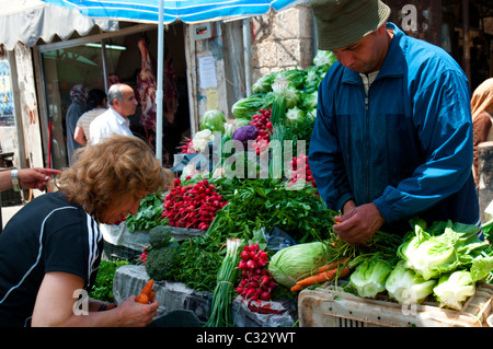 Marché de légumes,blocage Sidon . Le Liban. Banque D'Images