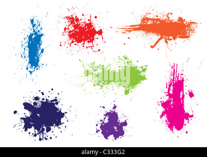 Avec l'effet d'encre grunge splat dribbler et gouttes Banque D'Images