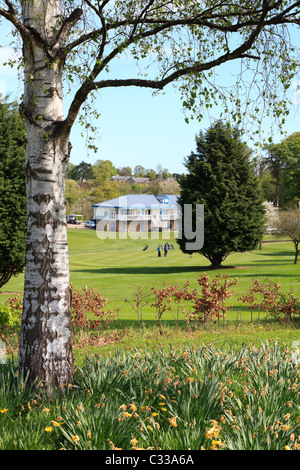 L'Hirsel, Coldstream, Scottish Borders - le terrain de golf avec club house au printemps Banque D'Images