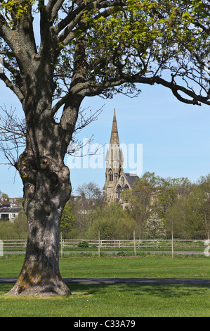 Kelso, l'Écosse, au nord de l'Église - printemps showground Banque D'Images