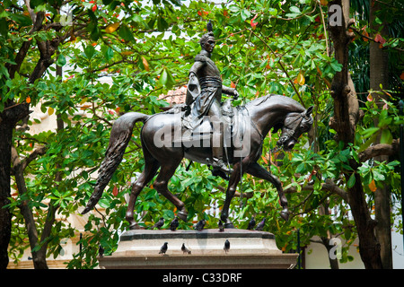 La statue de Simon Bolivar à Carthagène, Colombie Banque D'Images