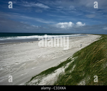 La plage de "machair" et South Uist, Outer Hebrides Banque D'Images