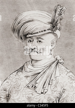 Shah Abbas le grand aka Shah Abbas I de Perse, 1571 - 1629. Shah d'Iran, et gouverneur de la dynastie safavide. Banque D'Images