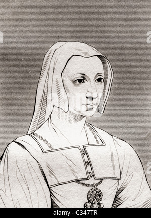 Catherine d'Aragon, 1485 - 1536, alias Katherine ou Katharine. Reine d'Angleterre comme la première épouse du Roi Henry VIII d'Angleterre. Banque D'Images