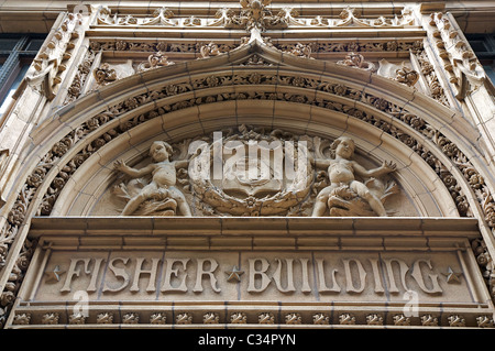 Détail de l'élaboration travail décoratif sur Chicago's Fisher Building, conçu par D.H. Burnham et de l'entreprise et terminée en 1906 Banque D'Images