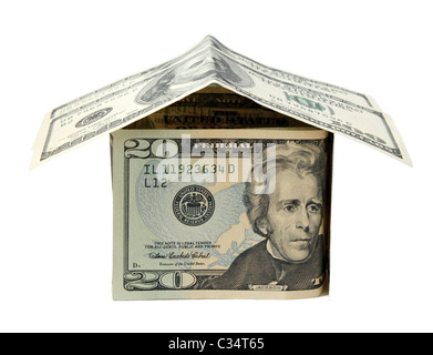 Maison faite de billets Banque D'Images