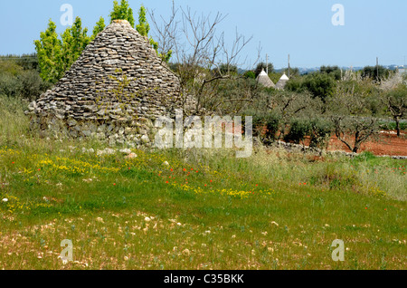 Vue sur la campagne des Pouilles, Italie du sud Banque D'Images