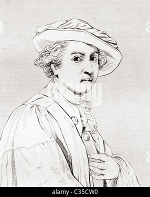 Sir Joshua Reynolds, 1723 à 1792. 18e siècle influent portraitiste anglais. Banque D'Images