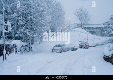 La neige dans le sud de l'Angleterre Surrey Guildford, Royaume-Uni Banque D'Images