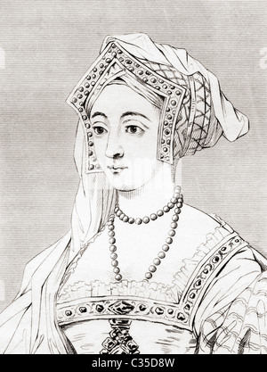 Jane Seymour, 1508 - 1537. Reine consort d'Angleterre comme la troisième épouse du roi Henry VIII. Banque D'Images