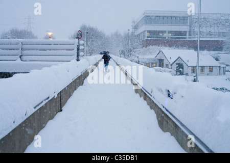 La neige dans le sud de l'Angleterre Surrey Guildford, Royaume-Uni Banque D'Images