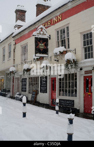 La neige dans le sud de l'Angleterre Surrey Guildford, Royaume-Uni Banque D'Images