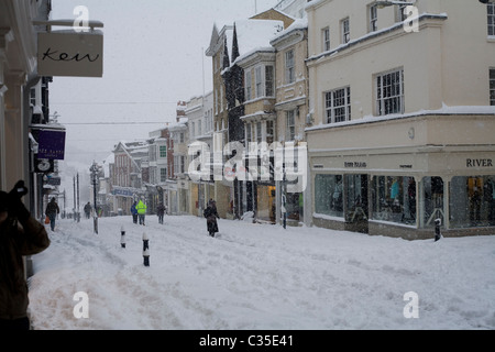 La neige dans le sud de l'Angleterre Surrey Guildford, Royaume-Uni Banque D'Images