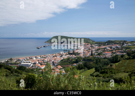 Avis de Horta et Monte de Guia, Fajal, île des Açores, Portugal, Europe Banque D'Images