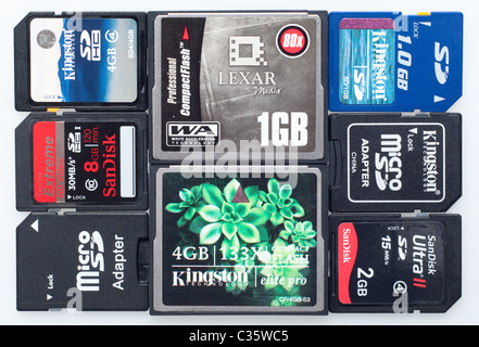 Jeu de cartes mémoire quelques Banque D'Images