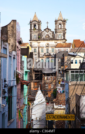 Igreja do Santissimo Sacramento do Passo du Pelourinho et le vieux Salvador, Brésil Banque D'Images