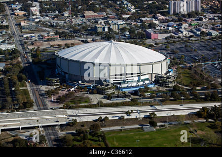 Vue aérienne au-dessus de Tropicana Field St. Petersburg en Floride Banque D'Images