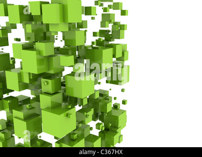 Abstract cubes verts Banque D'Images