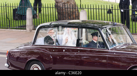 KATE MIDDLETON ET LE PÈRE MICHAEL MIDDLETON épouse royale mariage l'abbaye de Westminster à Londres, Banque D'Images