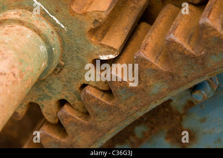 Détail de l'old rusty gears, roues de transmission Banque D'Images